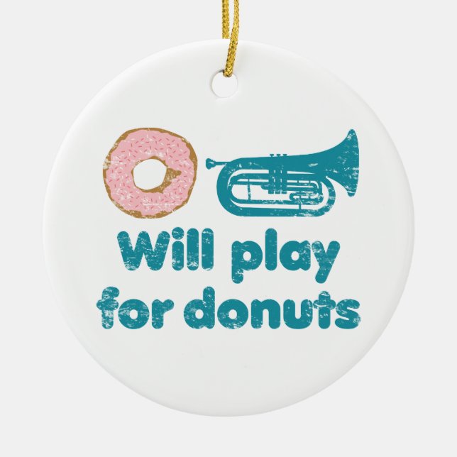 Will Play Baritone for Donuts Julgransprydnad Keramik (Framsidan)