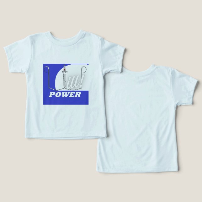 "Will Power" BLUE av Kriyas Collection T Shirt (Design fram och bak)