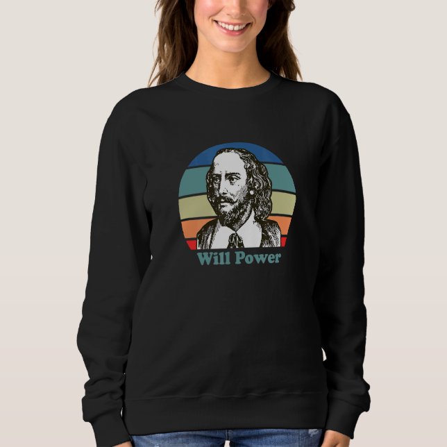 Will Power William Shakespeare Shakespearean Estet T Shirt (Framsida)