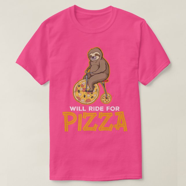 Will Ride for Pizza T Shirt (Design framsida)