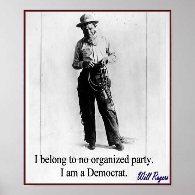 "Will Rogers - Democrat" Poster (Framsidan)