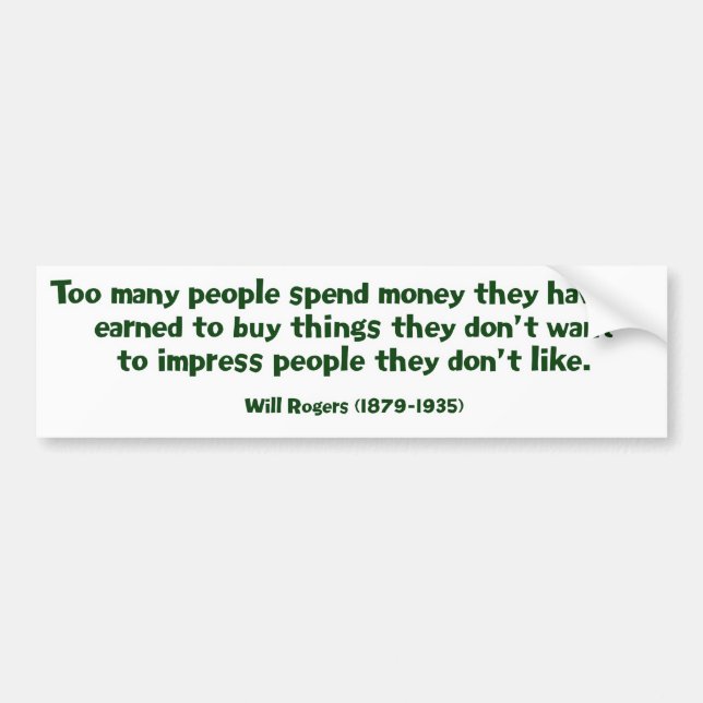 Will Rogers on "SAKER" Bildekal (Framsidan)
