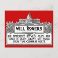 Will Rogers Quote on Death and Taxes