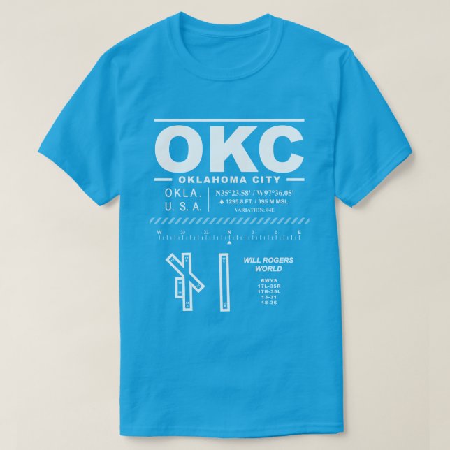 Will Rogers World Airport OKC T-Shirt (Design framsida)