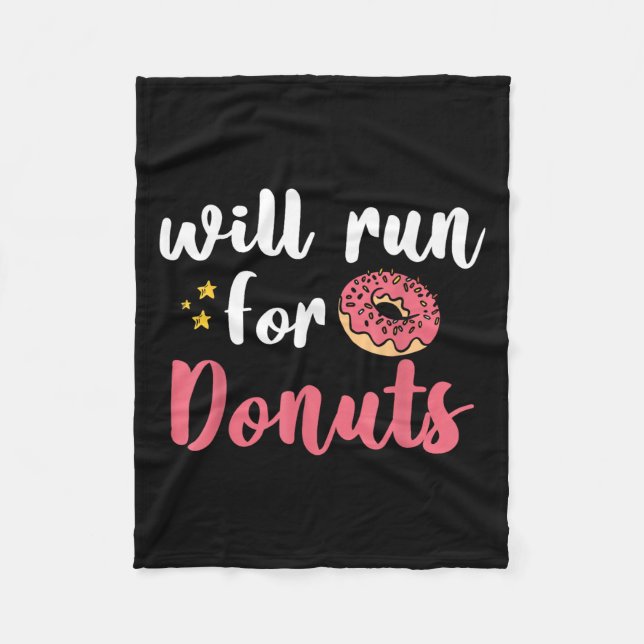 Will Run For Donuts - Motivation Fitness Life  Fleecefilt (Framsidan)
