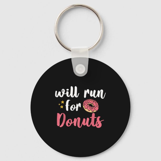 Will Run For Donuts - Motivation Fitness Life  Nyckelring (Framsida)