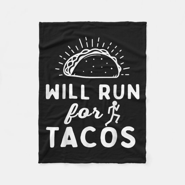 Will Run For Tacos - Motivation Fitness Life  Fleecefilt (Framsidan)