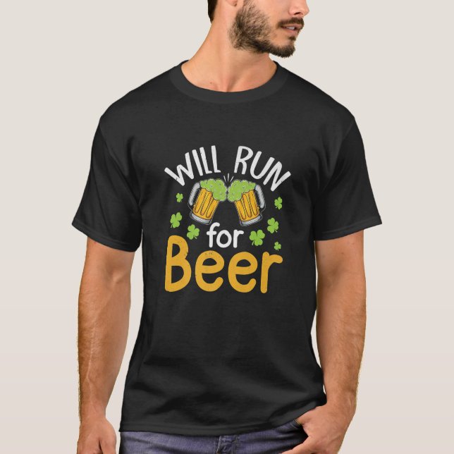 Will Springa for Beer St patricks day FUNNY Drinki T Shirt (Framsida)