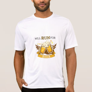 Will springa för öl, löpande design t shirt
