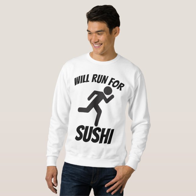 WILL SPRINGA FOR SUSHI, Lustigt T-shirts Lång Ärmad Tröja (Hel framsida)