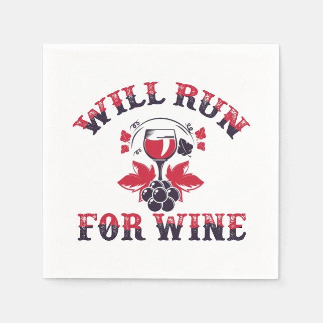Will springa för vin pappersservett (Framsidan)