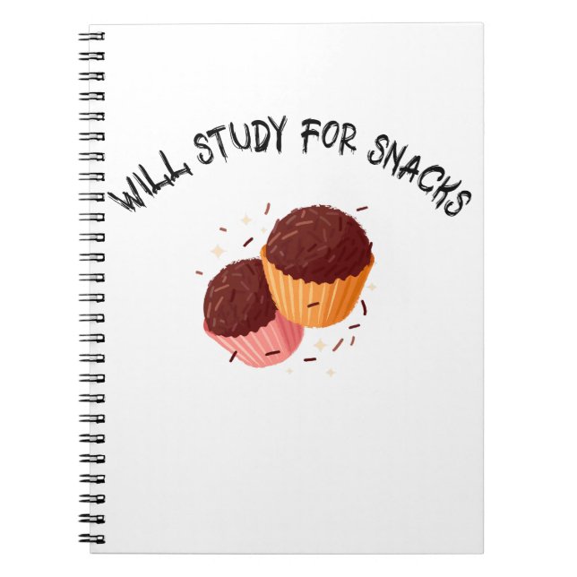 Will Study For Snacks school lunch-pausantecknings Anteckningsbok (Framsidan)
