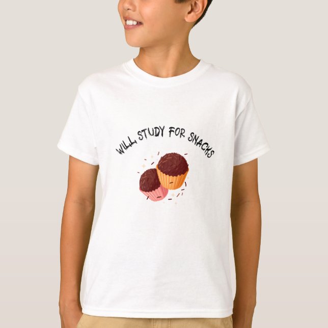 Will Study For Snacks-school lunch rast t-shirt (Framsida)