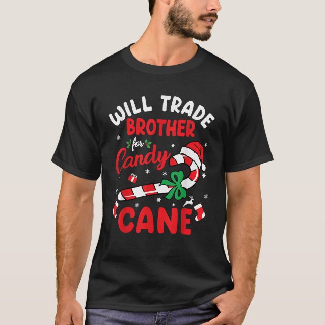 Will Trade Brother för Candy cane Boys Kids Kristu T Shirt (Framsida)