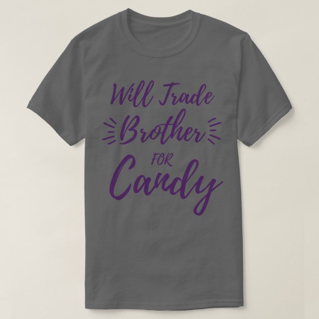 Will Trade Brother for Candy Kids Halloween Funny T Shirt (Design framsida)