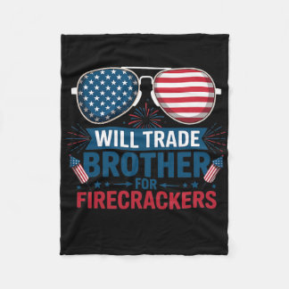 Will Trade Brother for Firecrackers für Funny USA  Fleecefilt