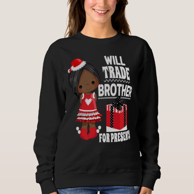 Will Trade Brother för Presenter julfamilj T Shirt (Framsida)