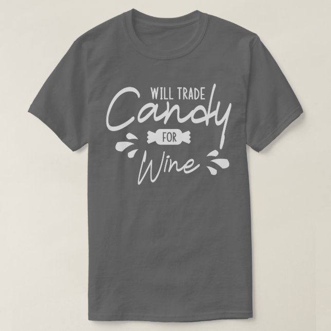 Will Trade Candy for Vin Halloween Pumpkin Ghost T Shirt (Design framsida)