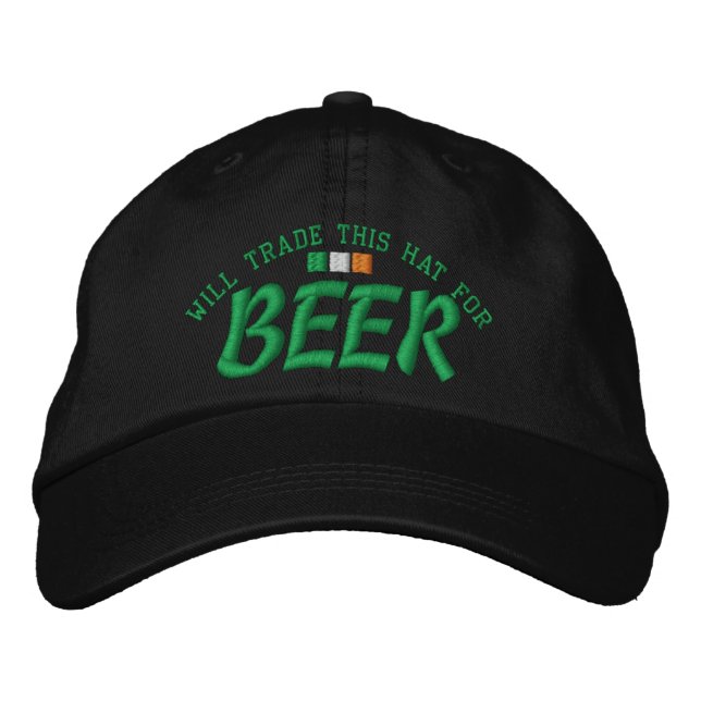 Will Trade Hat for Beer Broderad Keps (Framsida)