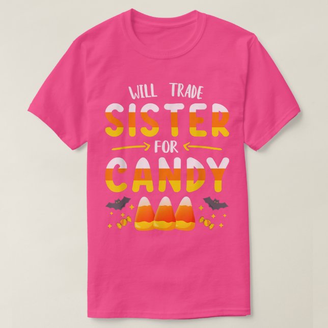 Will Trade Sister for CandyHalloween Trick or Trea T Shirt (Design framsida)