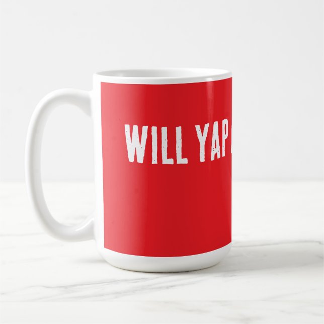 Will Yap Om Böcker – Rolig Bokälskare Kaffemugg (Vänster)