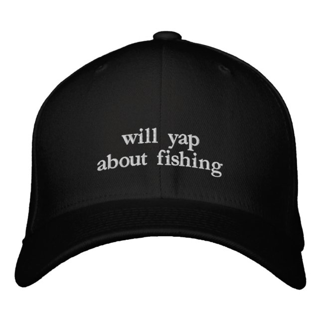 Will Yap Om Fiskefantast Fiskelycklig Pappa Broderad Keps (Framsida)