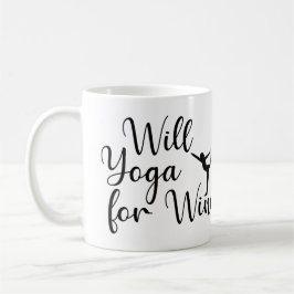Will Yoga för Vin Kaffemugg