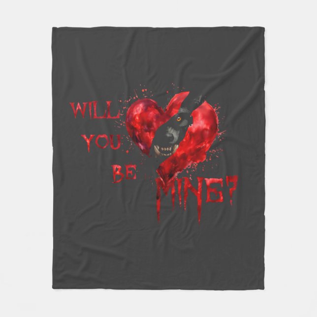WIll You Be Mine Valentine Shirt Fleecefilt (Framsidan)