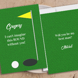 Will You Be My Best Man Golf Green Proposal Cards Inbjudningar