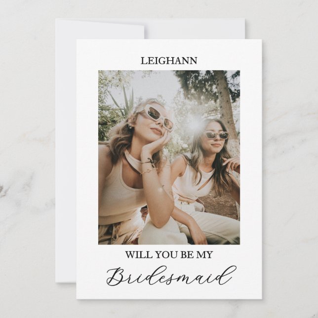 Will You Be My Bridesmaid Bridesmaid Proposal Card Inbjudningar (Framsida)