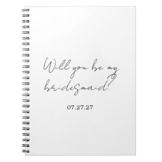 Will You Be My Bridesmaid Custom Cursive Anteckningsbok