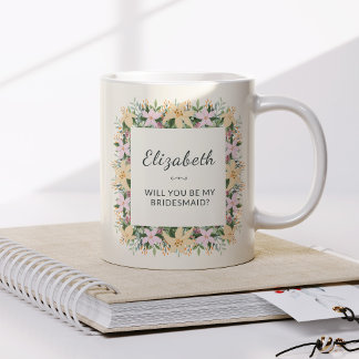 Will You Be My Bridesmaid | Floral Mug Kaffemugg