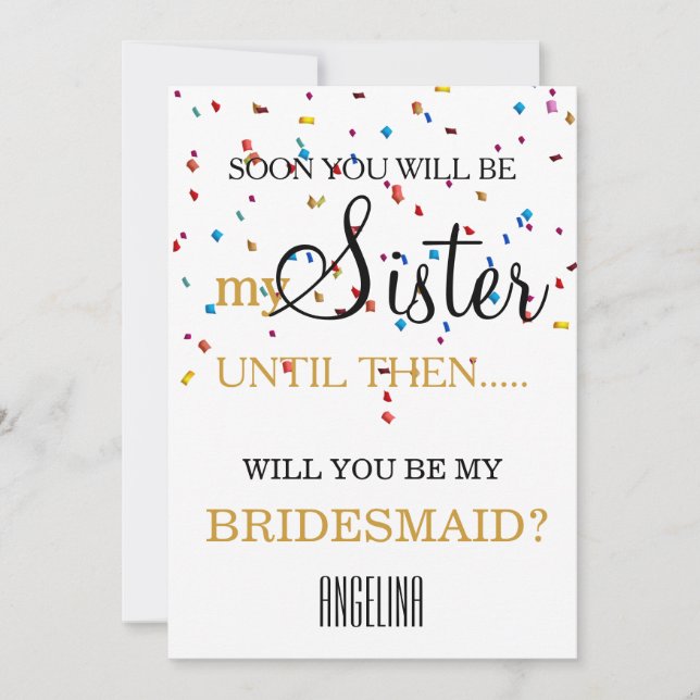 Will you be my bridesmaid? invitation inbjudningar (Framsida)