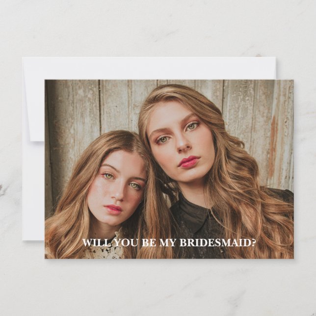 Will You Be My Bridesmaid Photo Calendar Card Kort (Framsida)