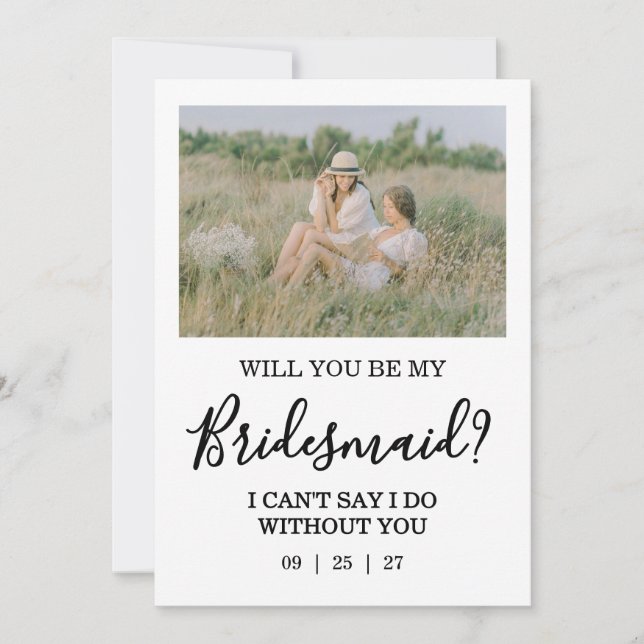 Will You Be My Bridesmaid Photo Proposal Card Inbjudningar (Framsida)