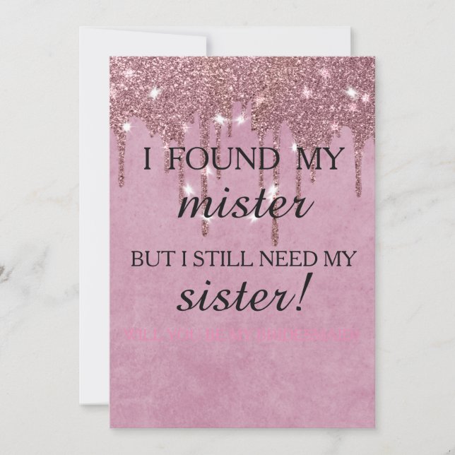 Will you be my bridesmaid? Rose Gold Dripping Invi Inbjudningar (Framsida)