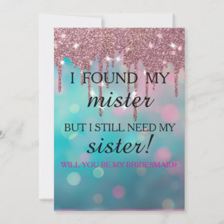 Will you be my bridesmaid? Rose Gold Dripping Invi Inbjudningar