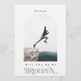 Will you be my Bridesman Minimal Photo Modern Arch Inbjudningar
