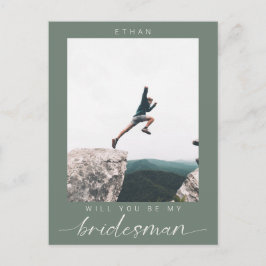 Will you be my Bridesman Minimalist Photo Modern  Vykort