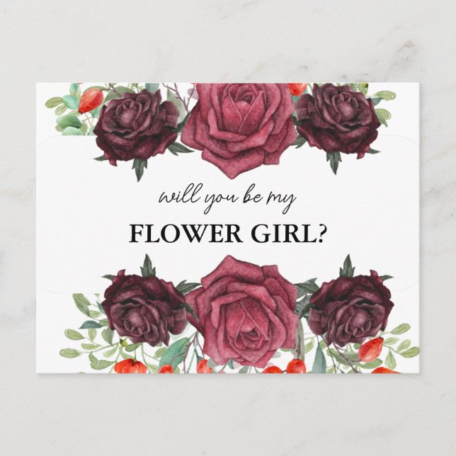 will you be my flower girl card inbjudan vykort (Framsida)