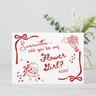 Will you be my Flower Girl Card Invitation Inbjudningar