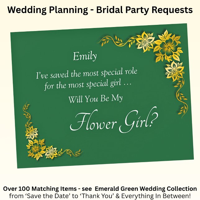 Will You Be My Flower Girl? Emerald Green & Gold (Skapare uppladdad)