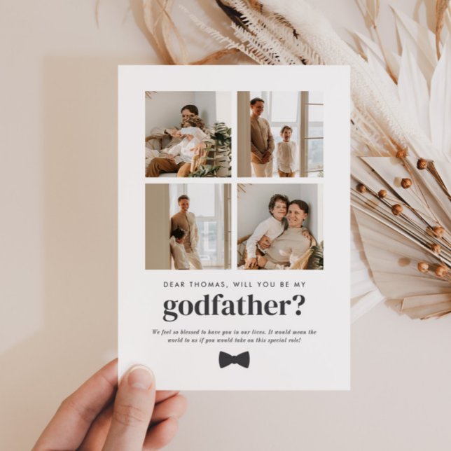 Will You Be My Godfather 4 Photo Proposal Card Inbjudningar (Zazzle Will You Be My Godfather 4 Photo Proposal Card)
