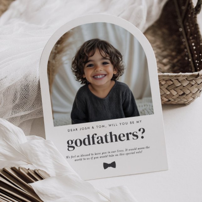Will You Be My Godfathers Arch Photo Proposal Inbjudningar (Zazzle Will You Be My Godfathers Arch Photo Proposal Invitation)