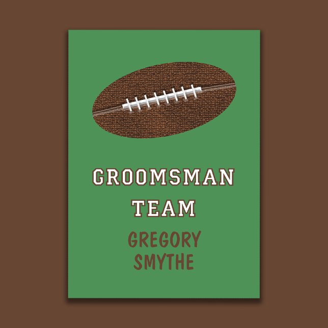 Will You Be My Groomsman Football Theme Card Inbjudningar (Skapare uppladdad)
