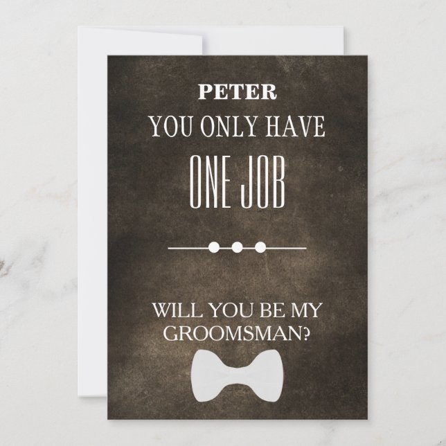 Will  You  Be My Groomsman? Invitation Inbjudningar (Framsida)