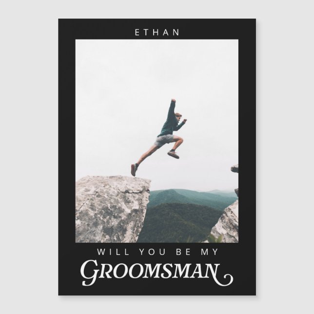 Will you be my Groomsman Minimalist Photo Modern  (Framsida)
