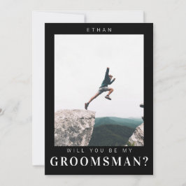 Will you be my Groomsman Minimalist Photo Modern  Inbjudningar