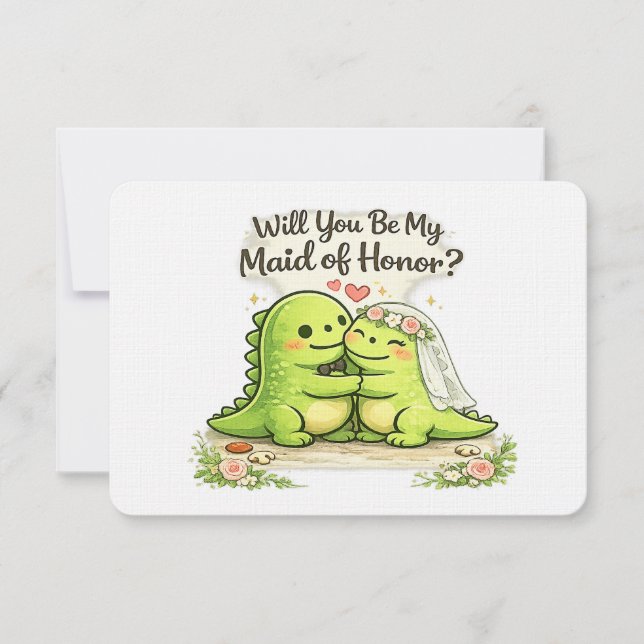 Will you be my maid of honor bridal party proposal inbjudningar (Framsida)