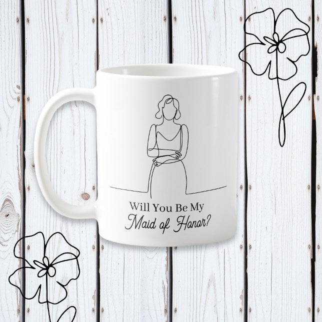Will You Be My Maid of Honor Proposal Kaffemugg (Skapare uppladdad)